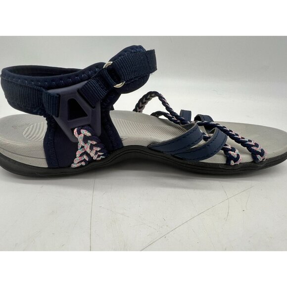 MEGNYA Strappy Sandals Womens 39/8.5 Navy Casual Walking Braided Comfort - Picture 11 of 15